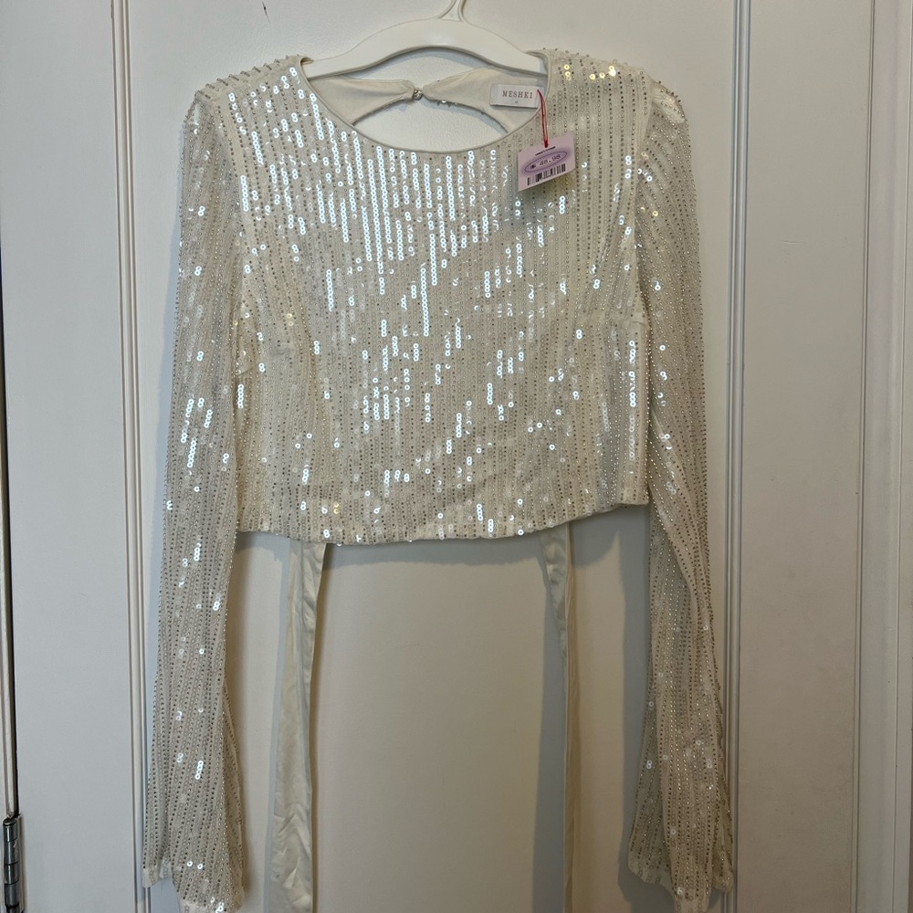Meshki Sequin Long Sleeve Blouse